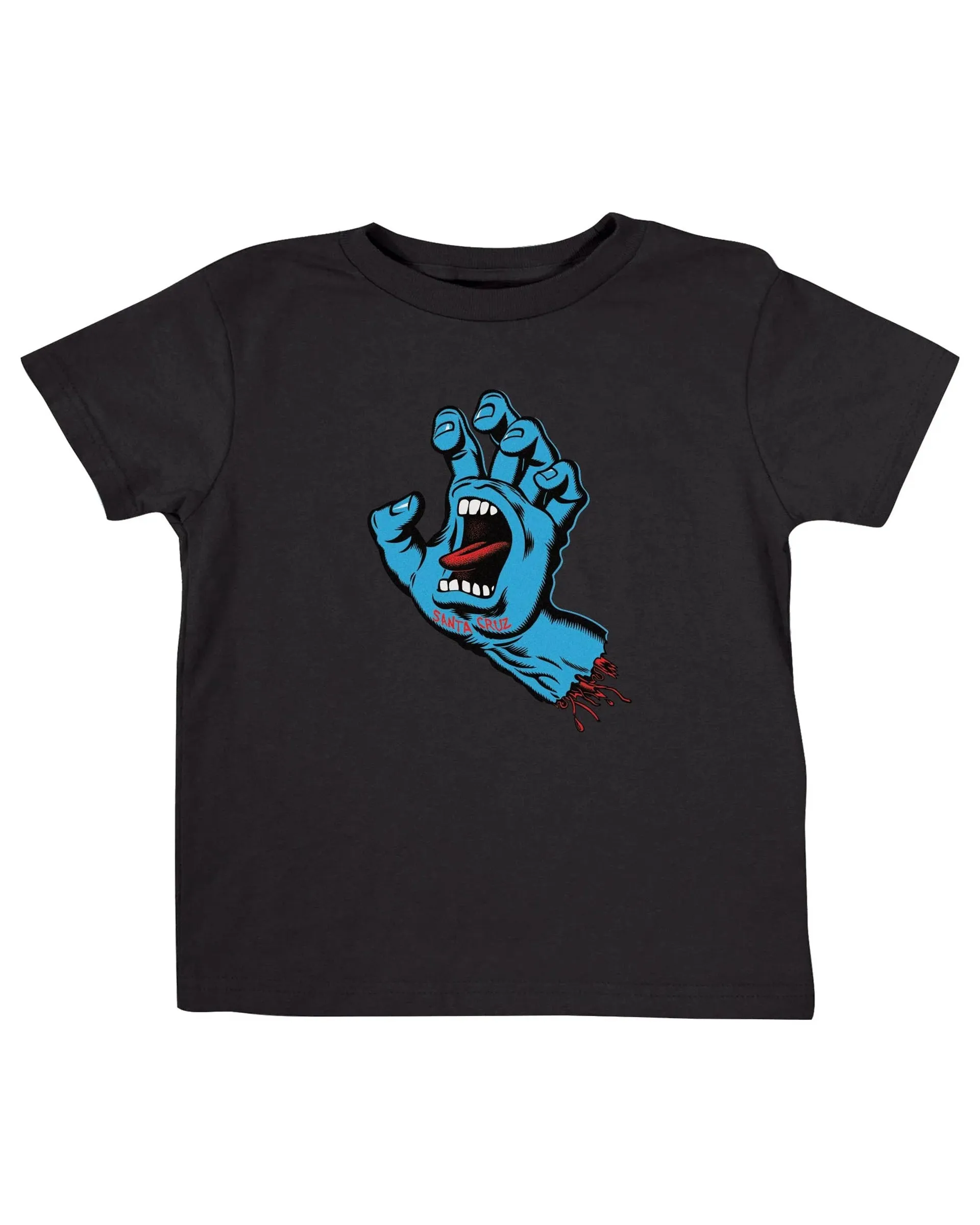(18M-7) Kinder Schreien Hand Front Kurzarm T-Shirt - Schwarz