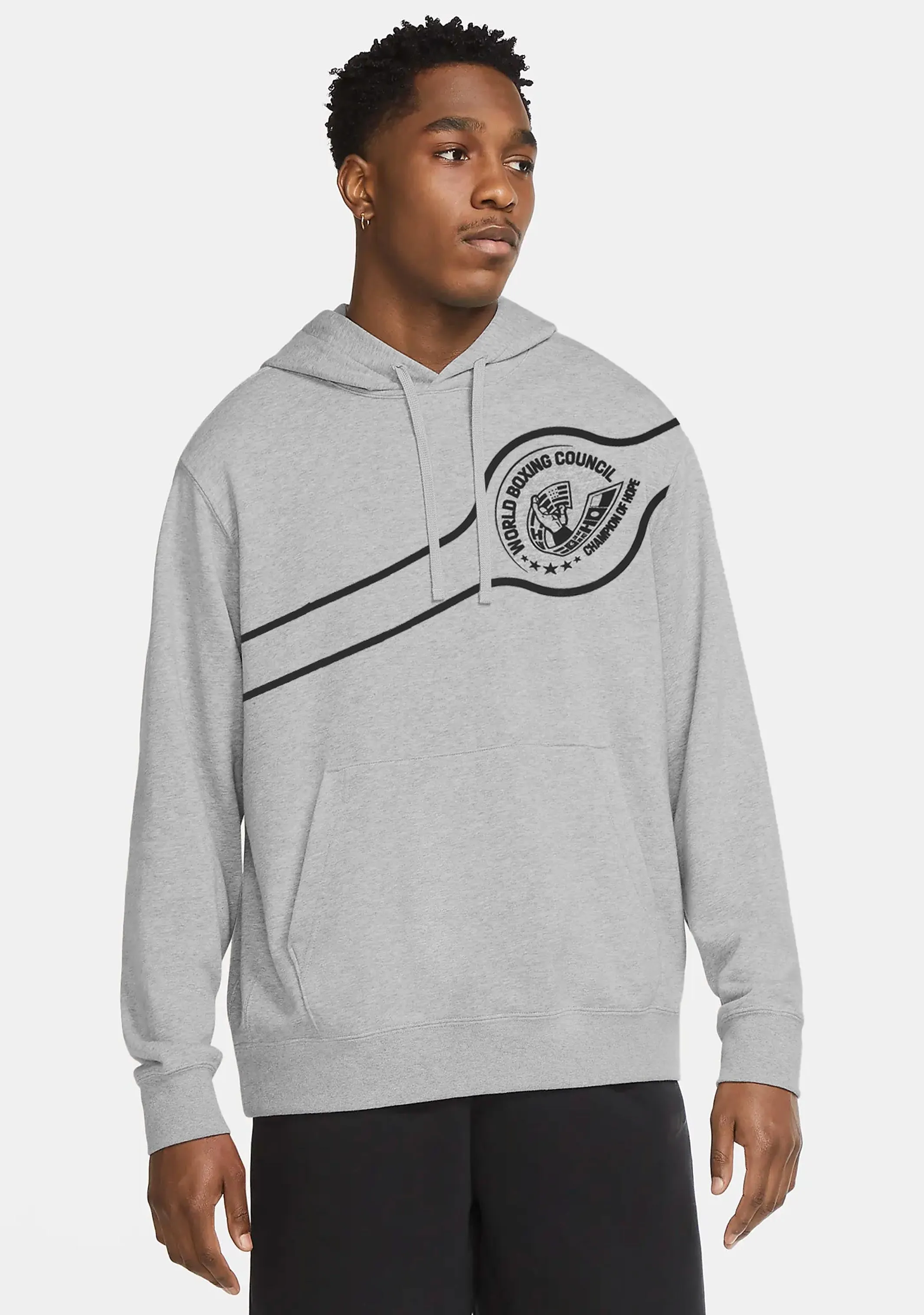 Adidas Herren WBC Traditional Grau/Schwarz Boxhoodie <BR> ADIWBCHD1