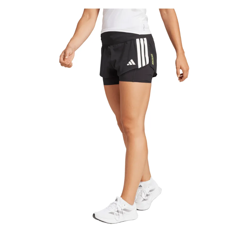 Adidas Damen Adizero 2 in 1 Shorts in Schwarz SS25