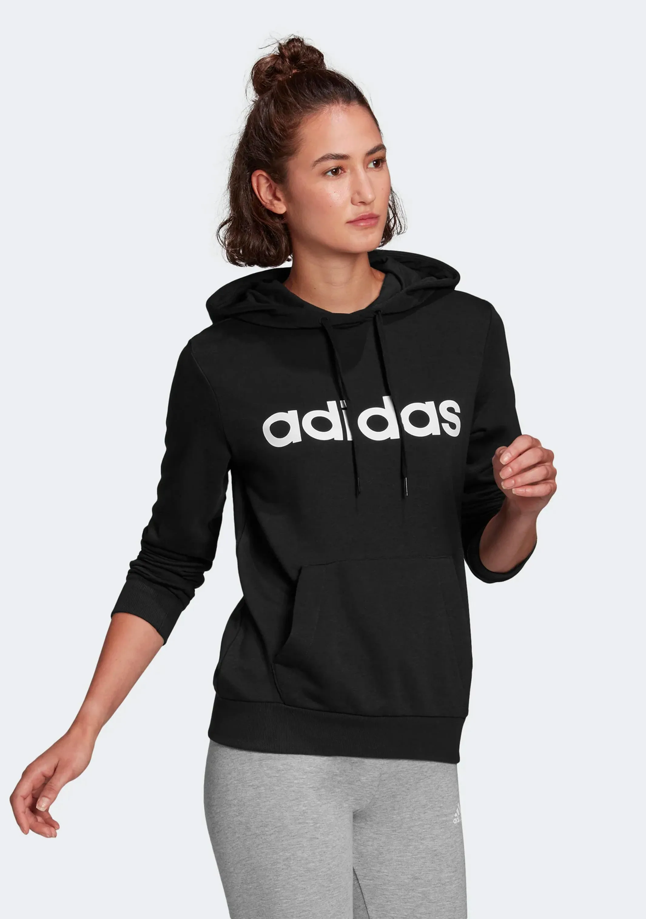 Adidas Damen Essentials Linear Baumwoll Hoodie