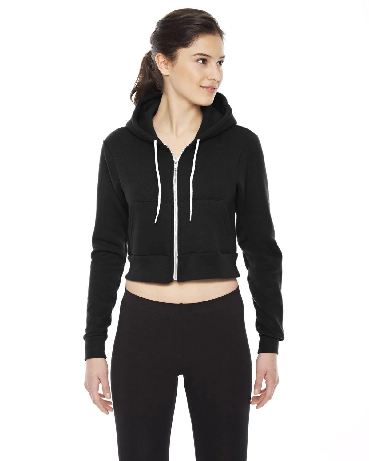 American Apparel F397W Damen Cropped Flex Fleece Zip Hoodie