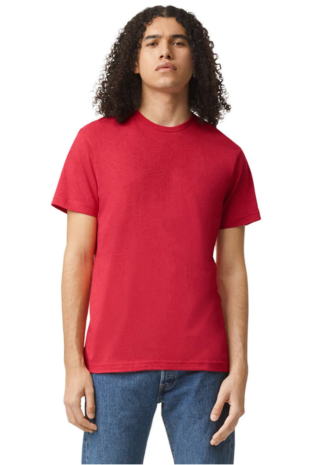 American Apparel Herren CVC Kurzarm Rundhals T-Shirt - Heather Rot