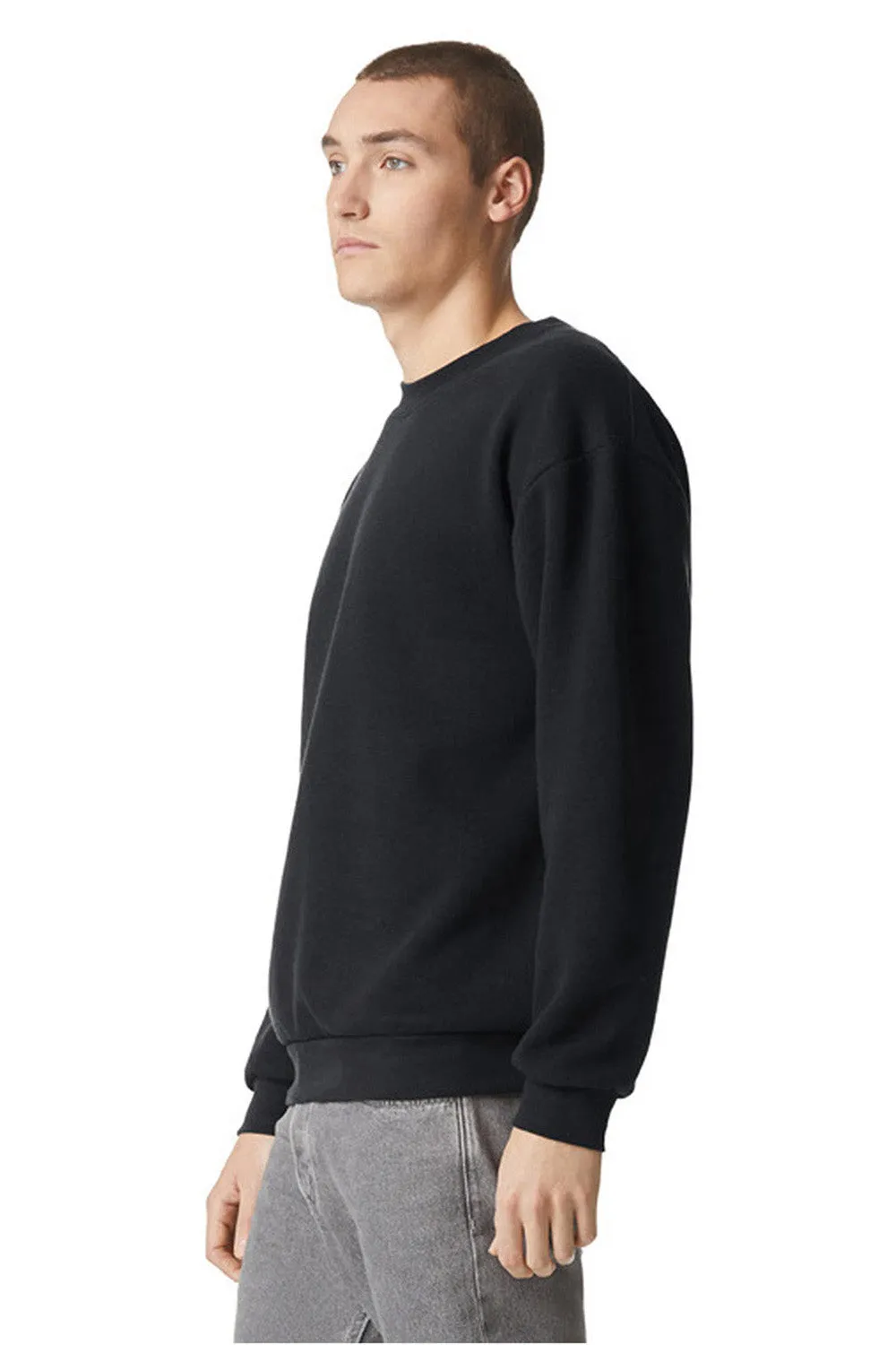 American Apparel Herren ReFlex Fleece Crewneck Sweatshirt - Schwarz