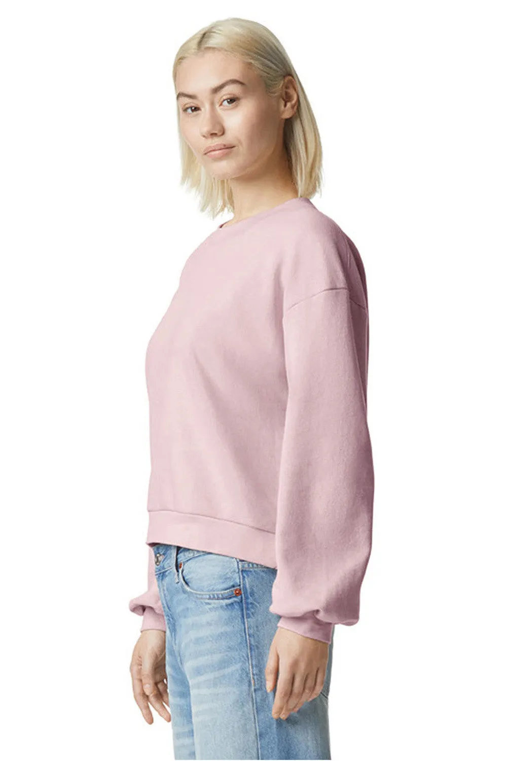 American Apparel Herren ReFlex Fleece Crewneck Sweatshirt - Blassrosa