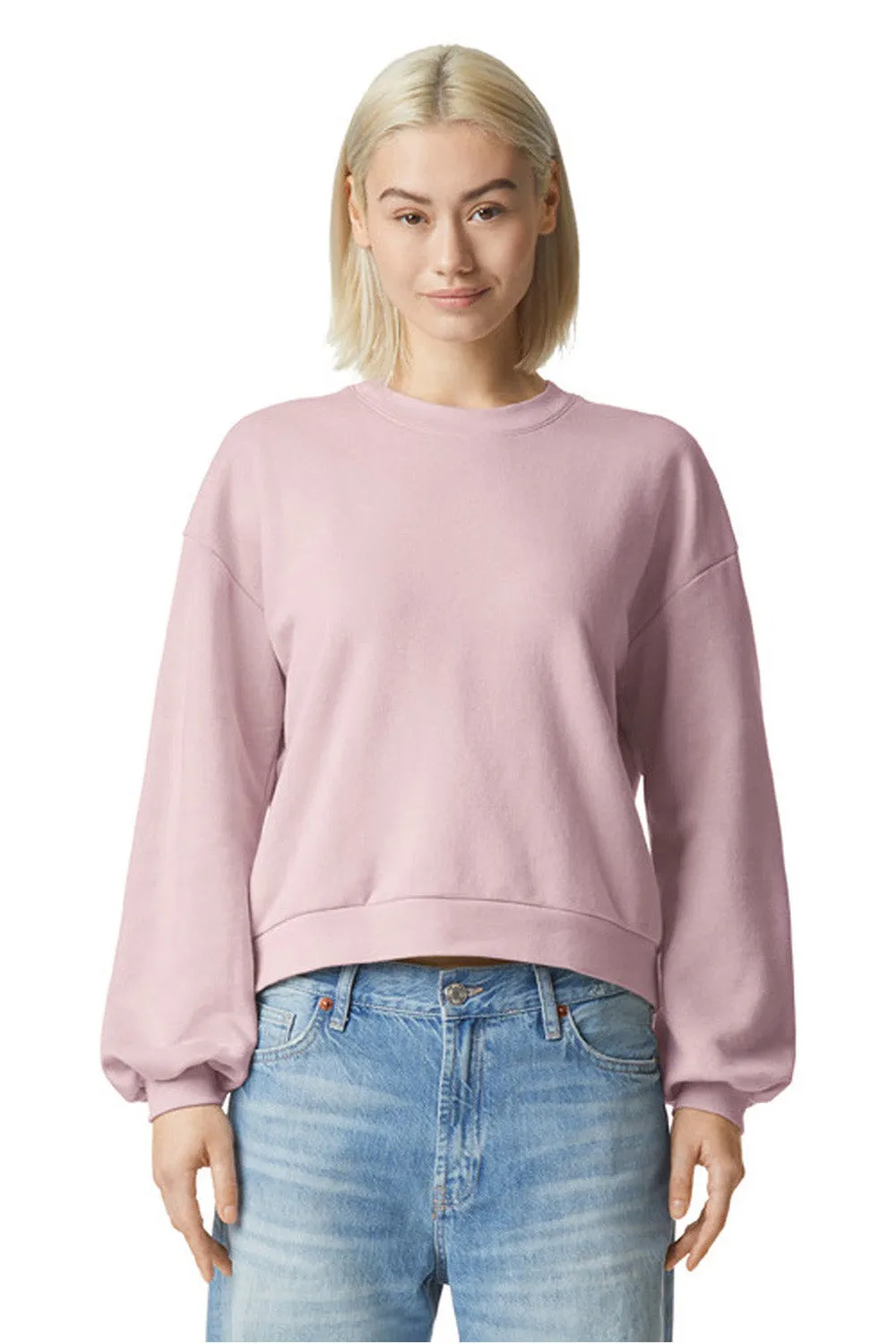 American Apparel Herren ReFlex Fleece Crewneck Sweatshirt - Blassrosa