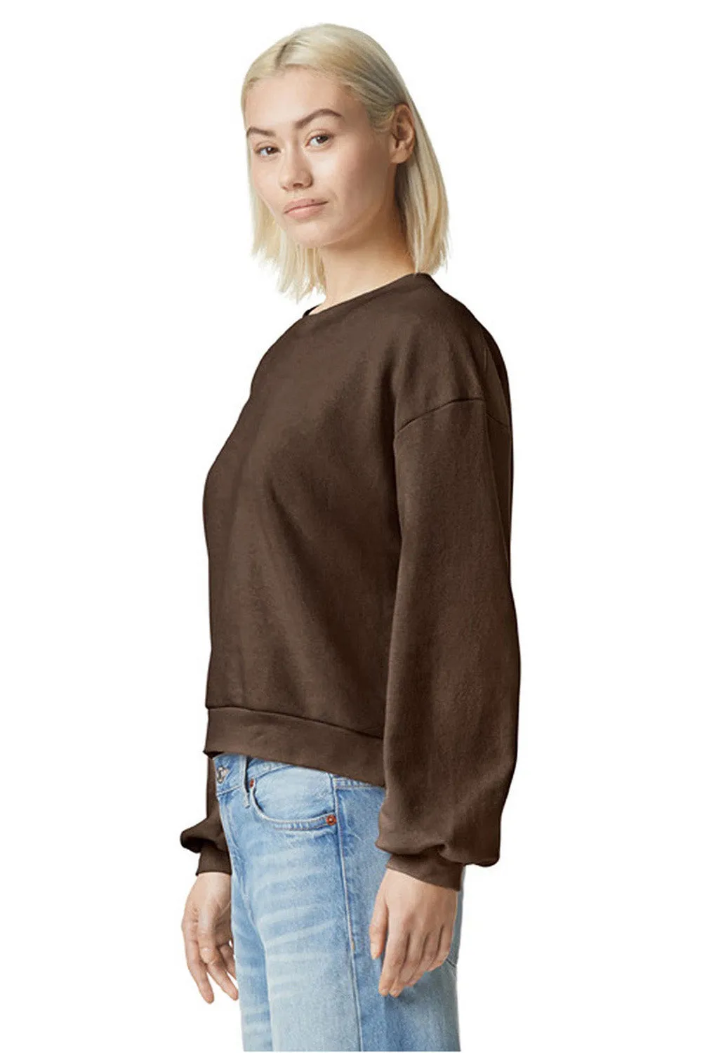 American Apparel Herren ReFlex Fleece Crewneck Sweatshirt - Braun