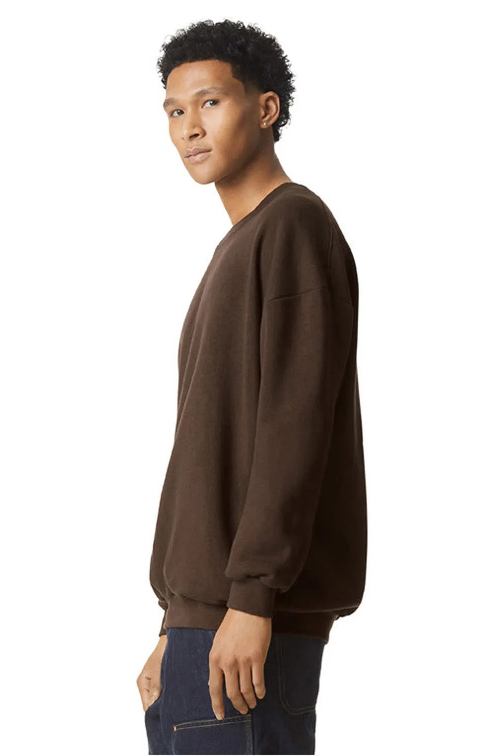American Apparel Herren ReFlex Fleece Crewneck Sweatshirt - Braun