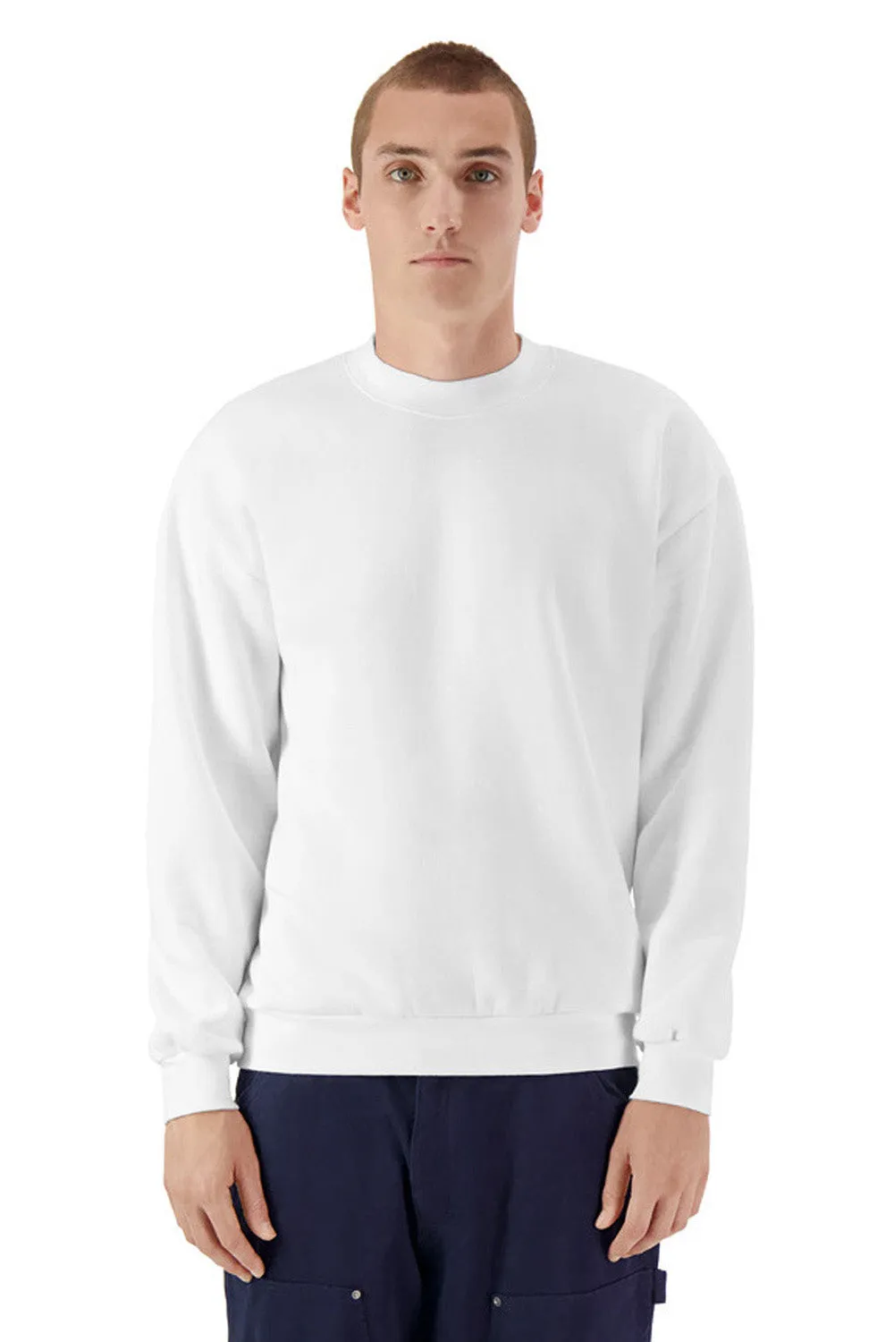 American Apparel Herren ReFlex Fleece Crewneck Sweatshirt - Weiß