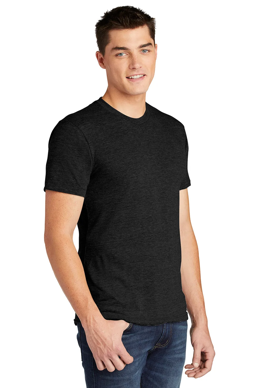 American Apparel Herren Track Kurzarm Rundhals T-Shirt - Schwarz