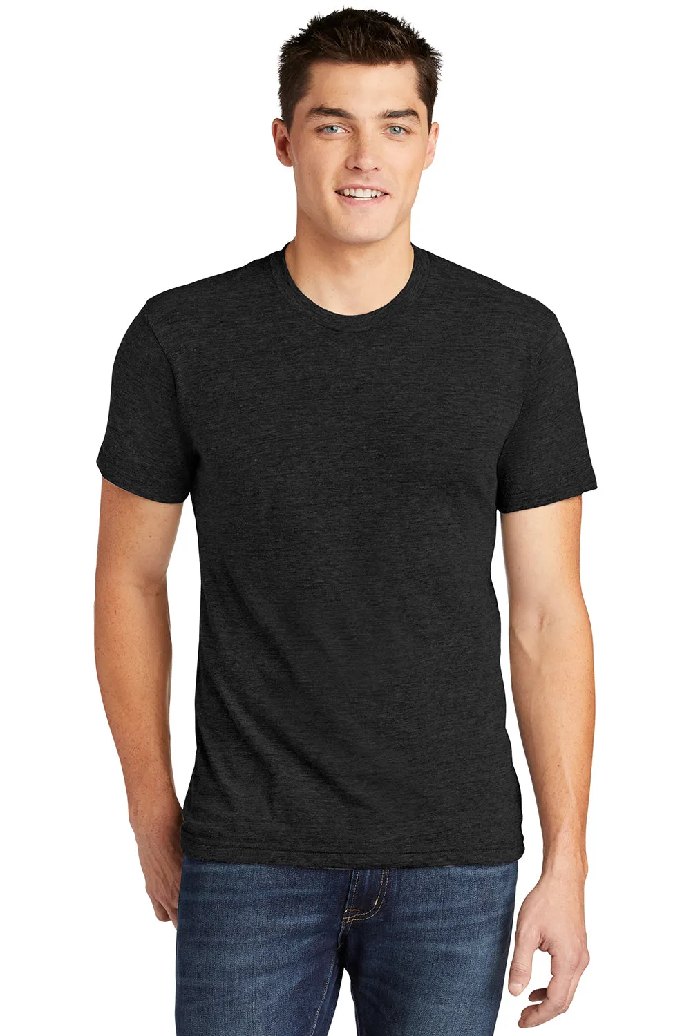 American Apparel Herren Track Kurzarm Rundhals T-Shirt - Schwarz