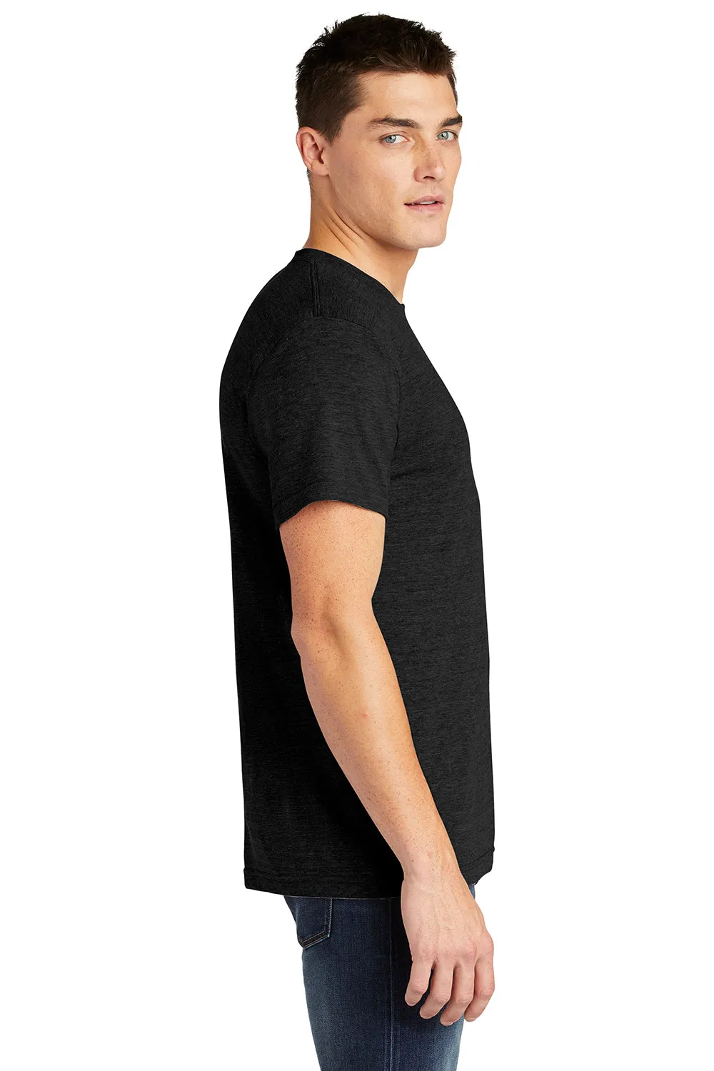 American Apparel Herren Track Kurzarm Rundhals T-Shirt - Schwarz
