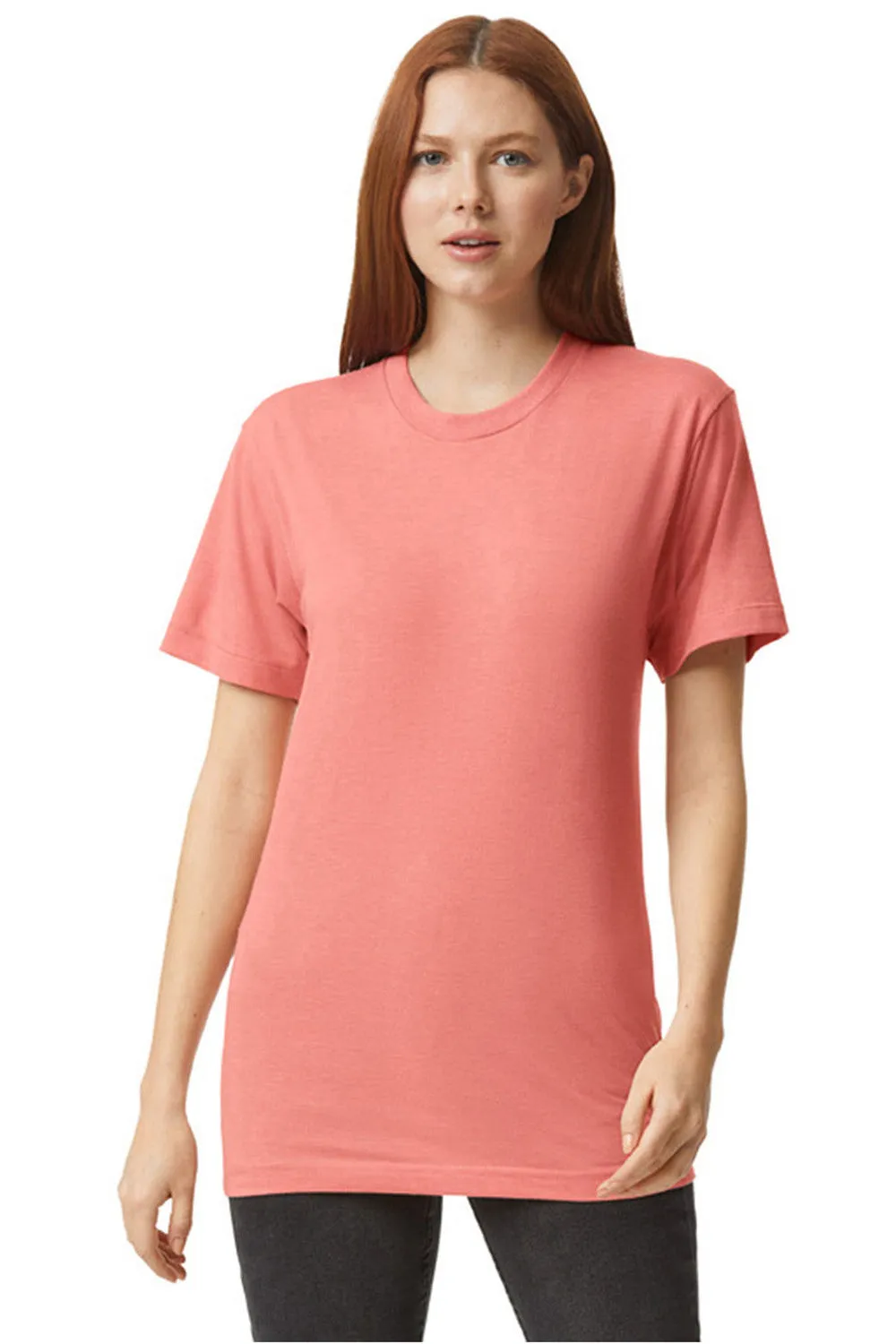 American Apparel Herren Track Kurzarm Rundhals T-Shirt - Koralle