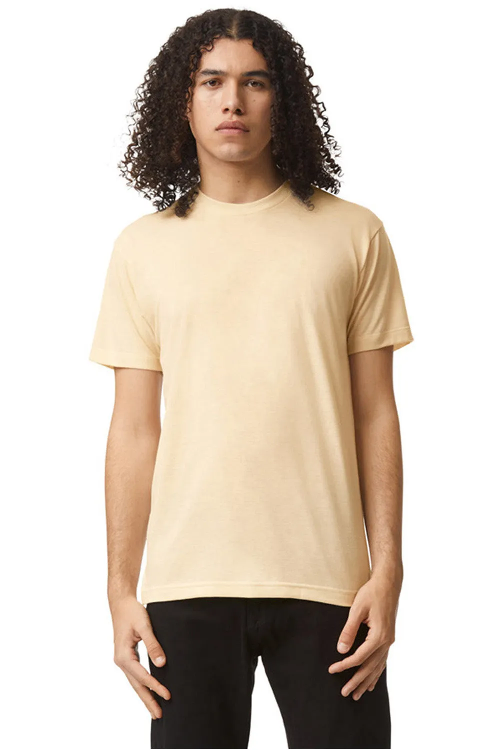American Apparel Herren Track Kurzarm Rundhals T-Shirt - Creme
