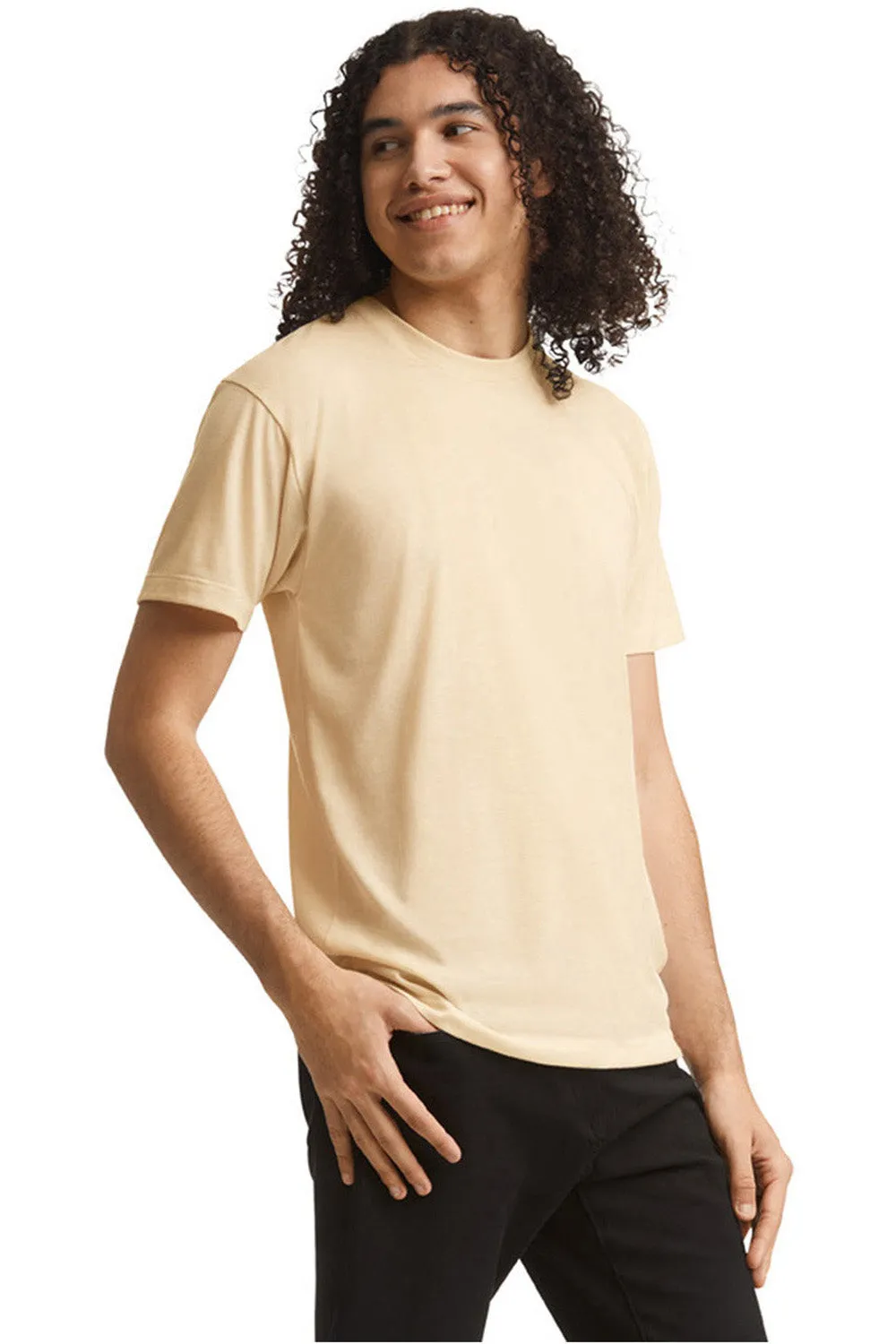 American Apparel Herren Track Kurzarm Rundhals T-Shirt - Creme