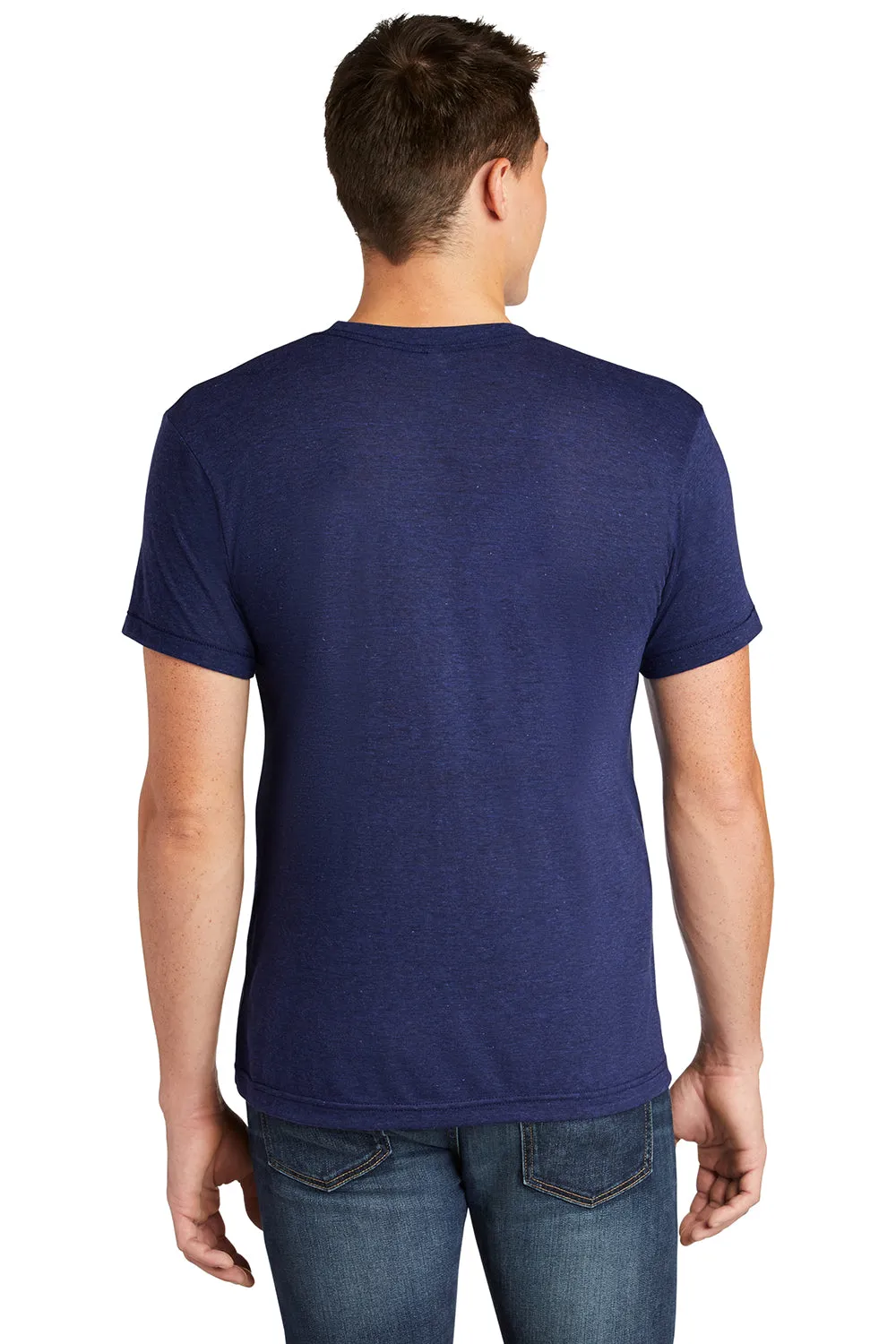American Apparel Herren Track Kurzarm Rundhals T-Shirt - Indigoblau