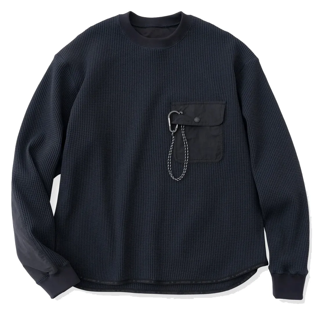 And Wander Pe Waffle Langarm T-Shirt Schwarz