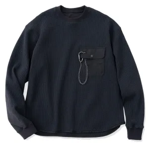 And Wander Pe Waffle Langarm T-Shirt Schwarz