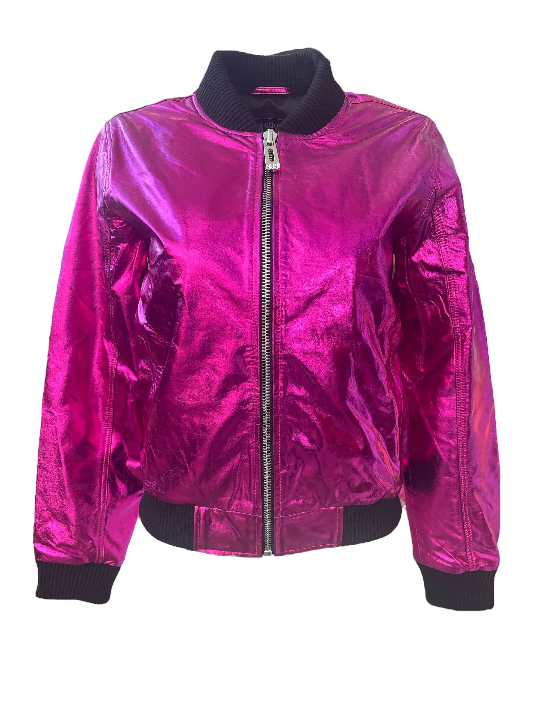 Any Old Iron Pink Metall Bomberjacke