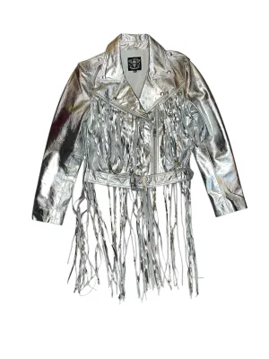 Any Old Iron Super Silber Fransen Moto Jacke