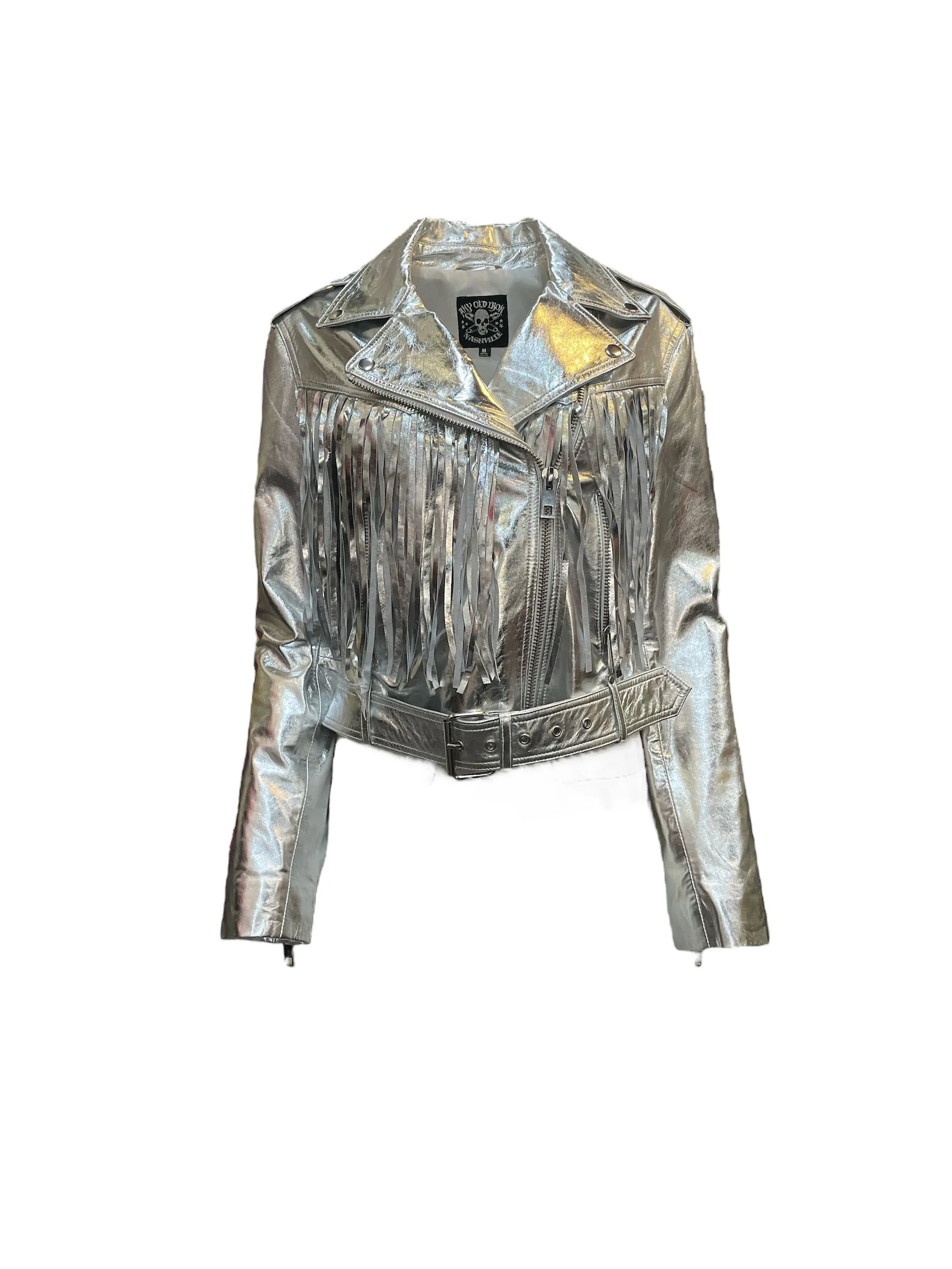 Any Old Iron Super Silber Fransen Moto Jacke