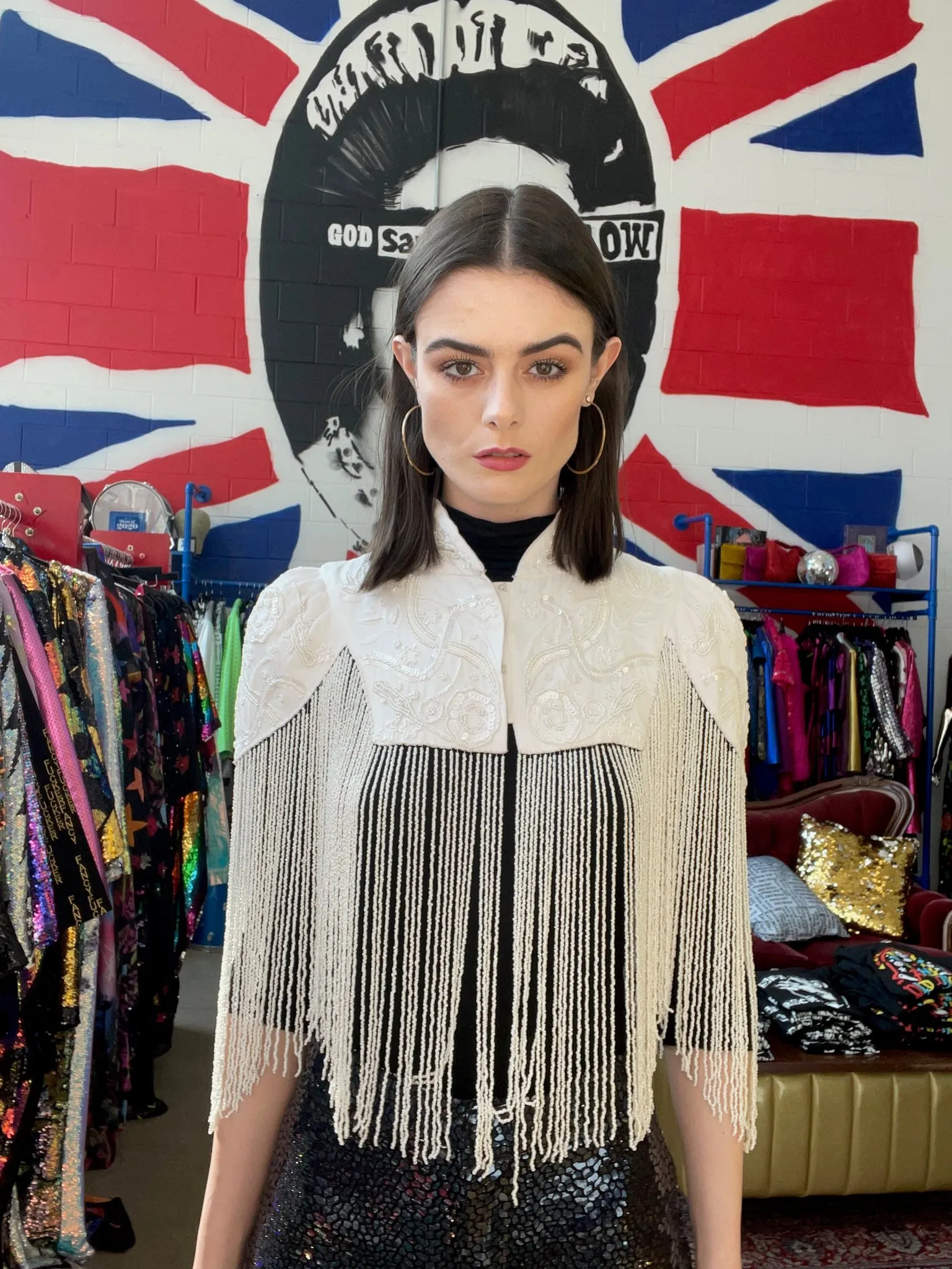 Any Old Iron Weißer Vintage Shrug