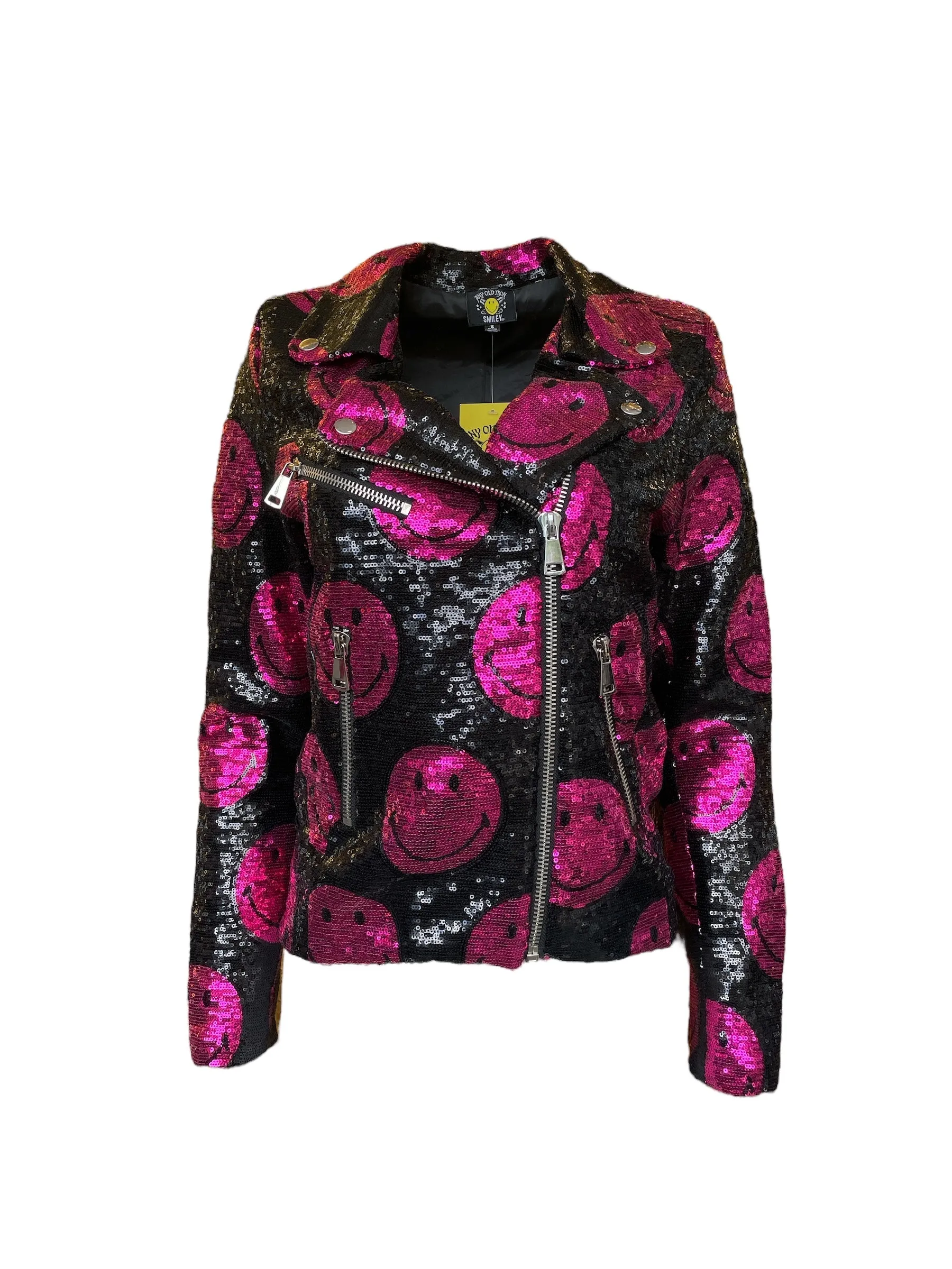 Any Old Iron x Smiley Pink Motorradjacke