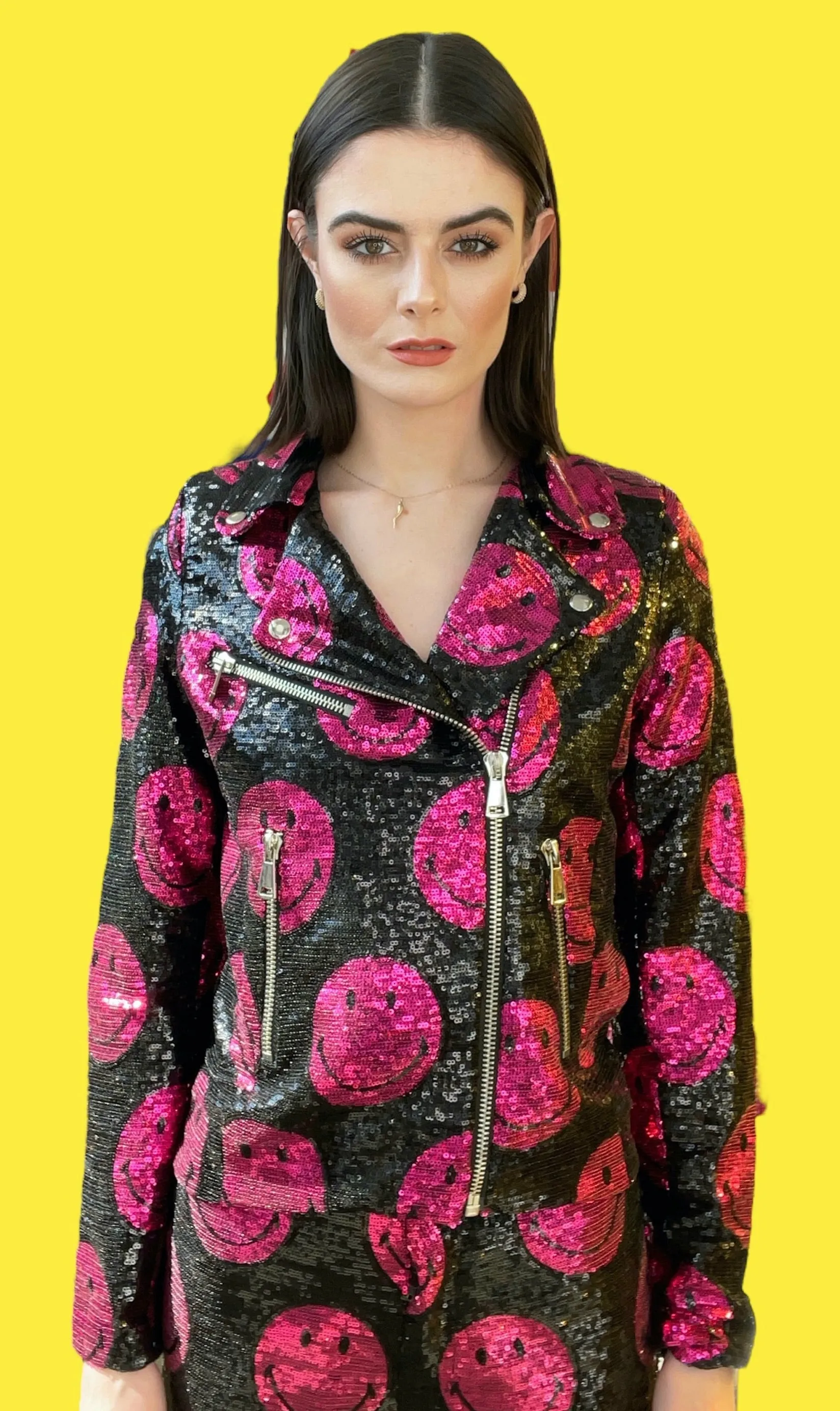 Any Old Iron x Smiley Pink Motorradjacke