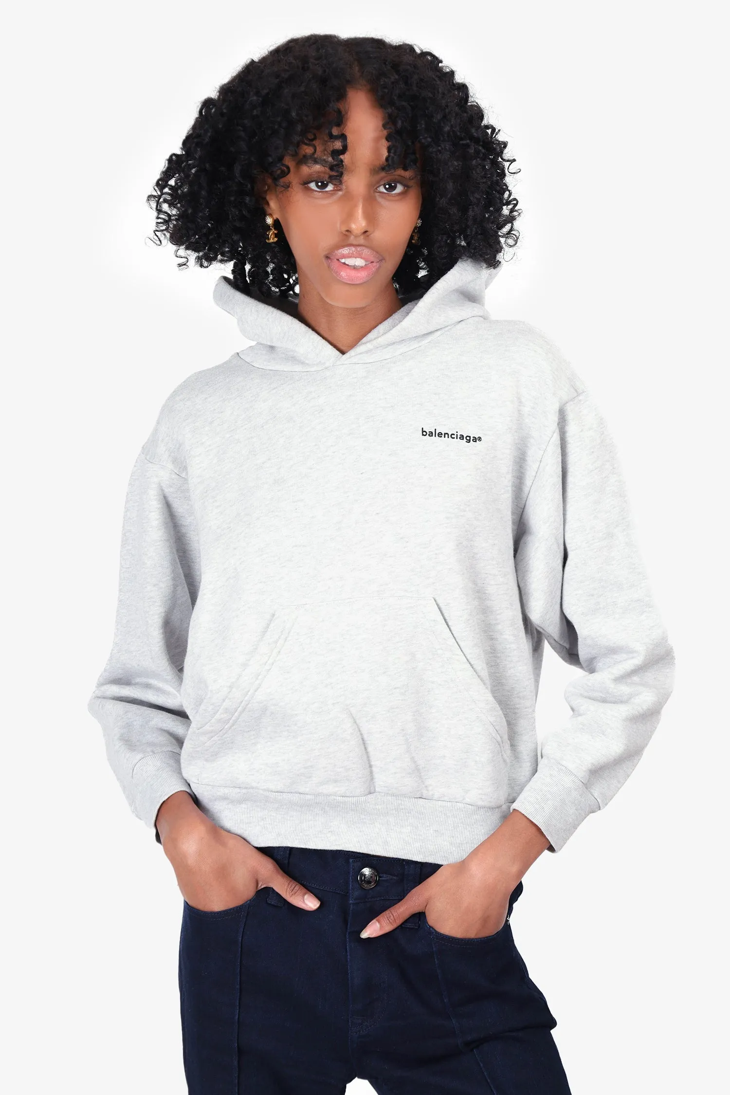 Balenciaga Graues Logo Crop Sweatshirt Größe 8 Kinder