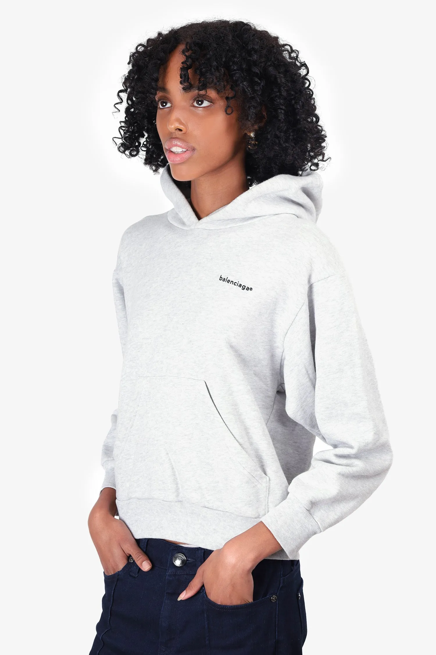 Balenciaga Graues Logo Crop Sweatshirt Größe 8 Kinder