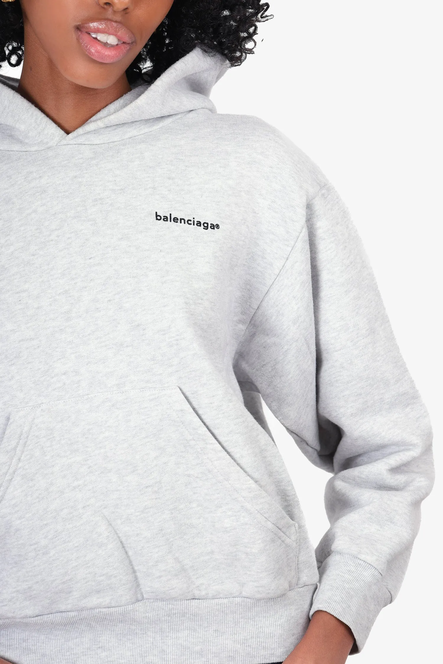 Balenciaga Graues Logo Crop Sweatshirt Größe 8 Kinder