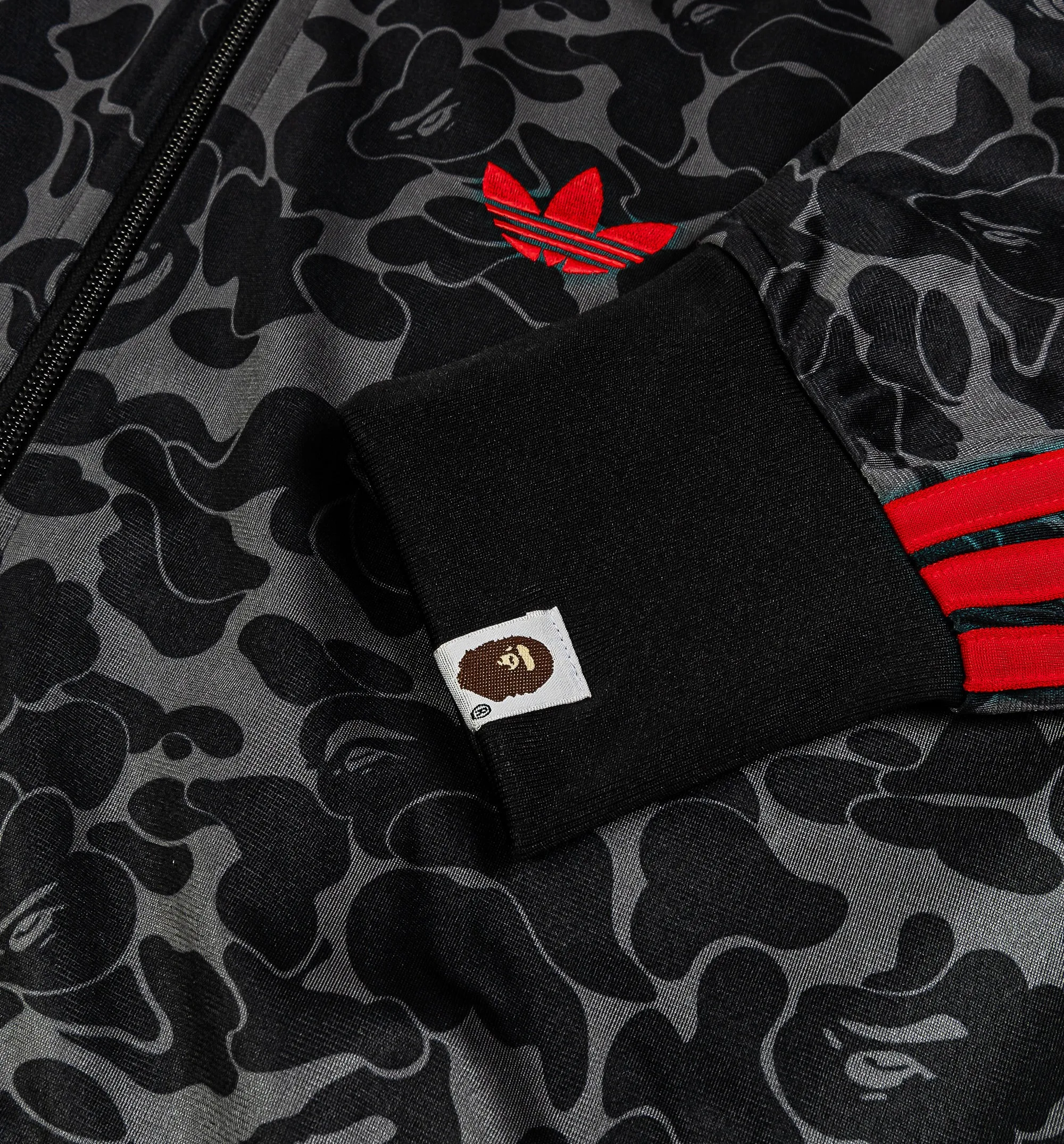 Bape x Adidas All Over Print Herren Trackjacke - Schwarz