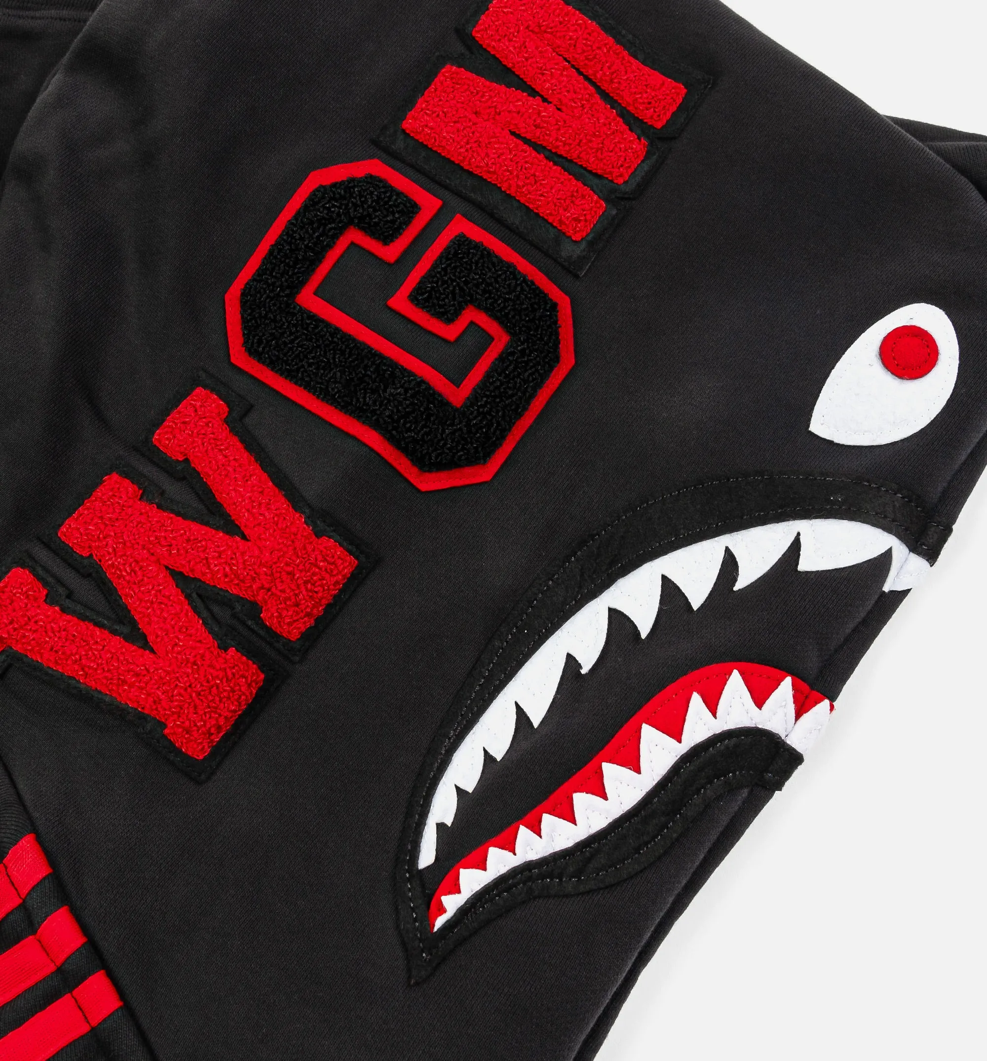 Bape x Adidas Shark Fleece Full-Zip Herrenpullover - Schwarz