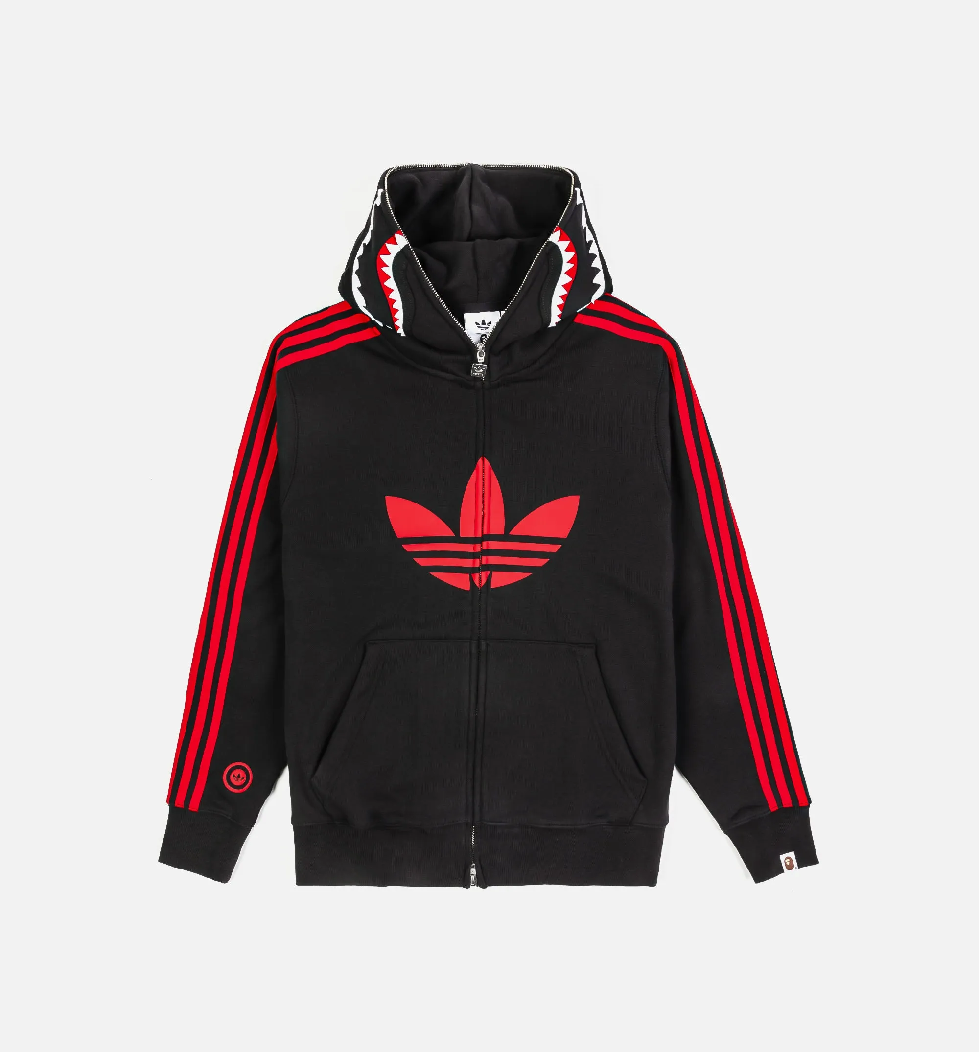 Bape x Adidas Shark Fleece Full-Zip Herrenpullover - Schwarz