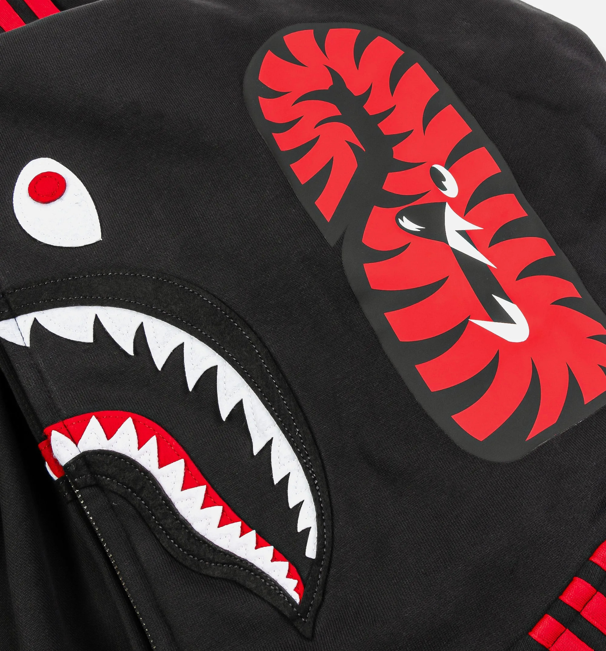 Bape x Adidas Shark Fleece Full-Zip Herrenpullover - Schwarz