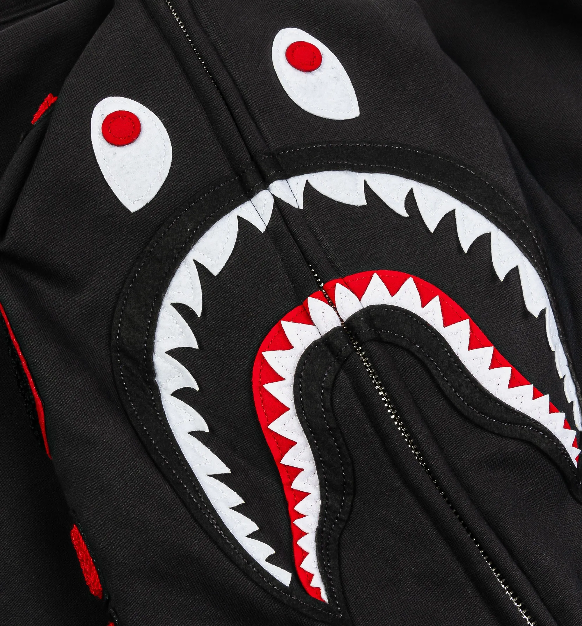 Bape x Adidas Shark Fleece Full-Zip Herrenpullover - Schwarz