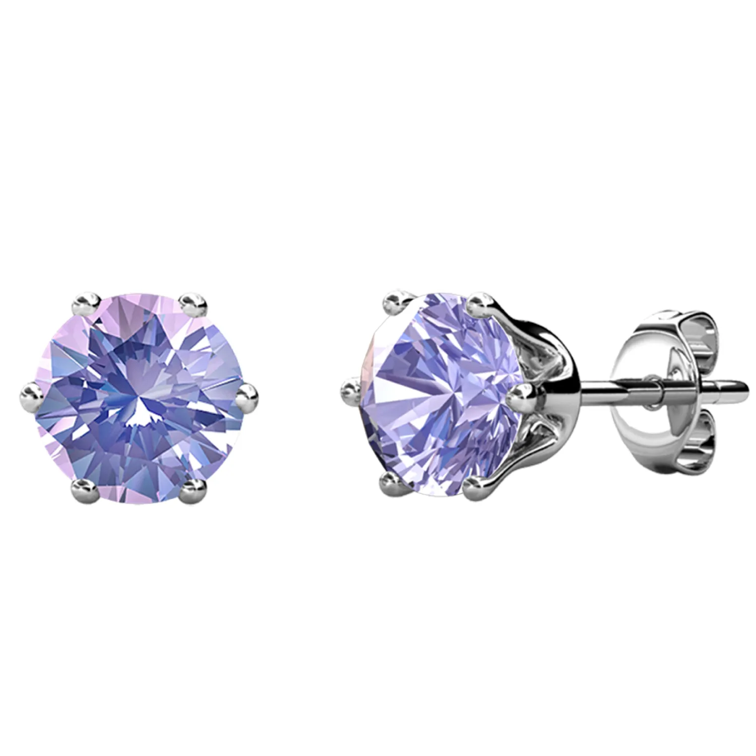 Geburtsstein Ohrringe 18k Weißgold beschichtet Stecker Ohrringe mit 1CT Solitär Swarovski Kristallen