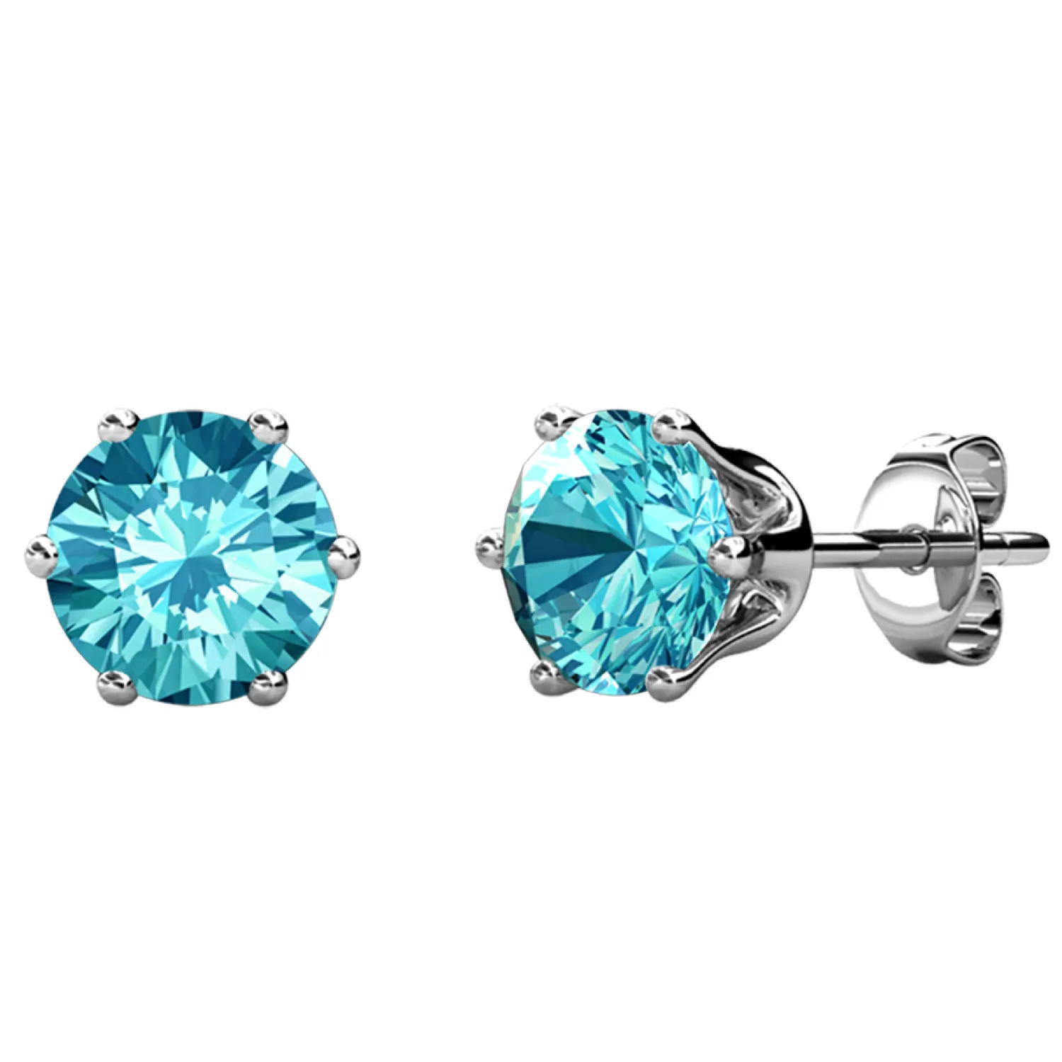 Geburtsstein Ohrringe 18k Weißgold beschichtet Stecker Ohrringe mit 1CT Solitär Swarovski Kristallen