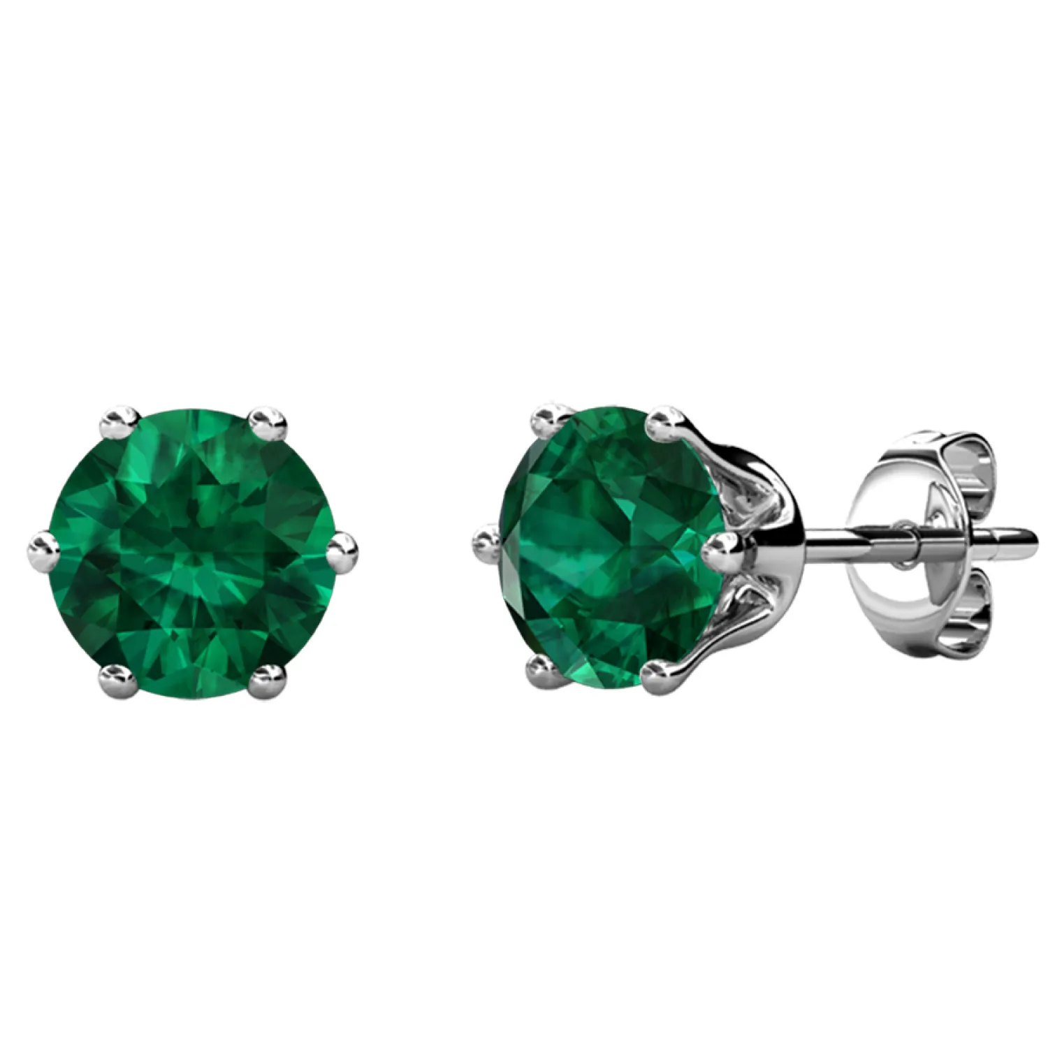 Geburtsstein Ohrringe 18k Weißgold beschichtet Stecker Ohrringe mit 1CT Solitär Swarovski Kristallen