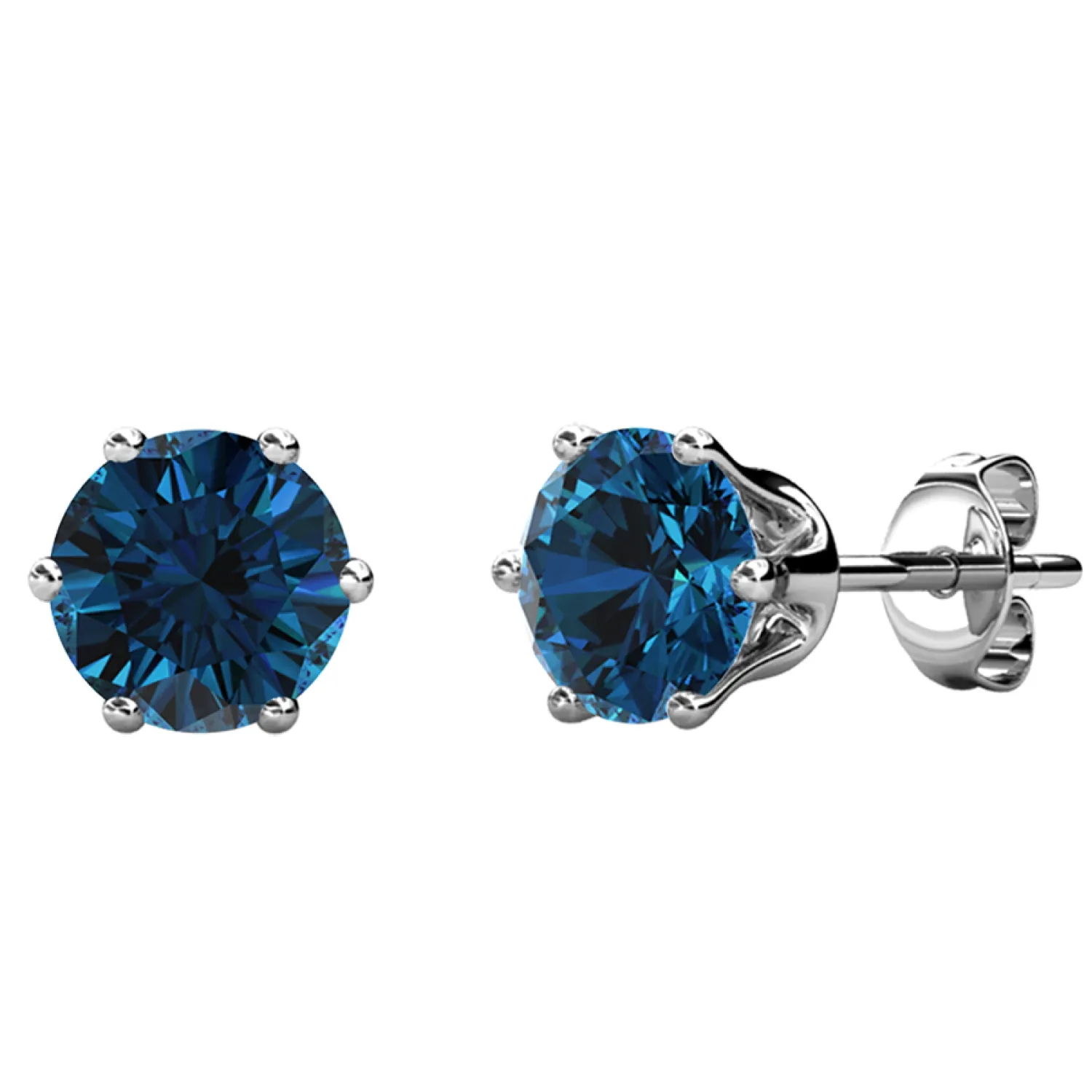 Geburtsstein Ohrringe 18k Weißgold beschichtet Stecker Ohrringe mit 1CT Solitär Swarovski Kristallen