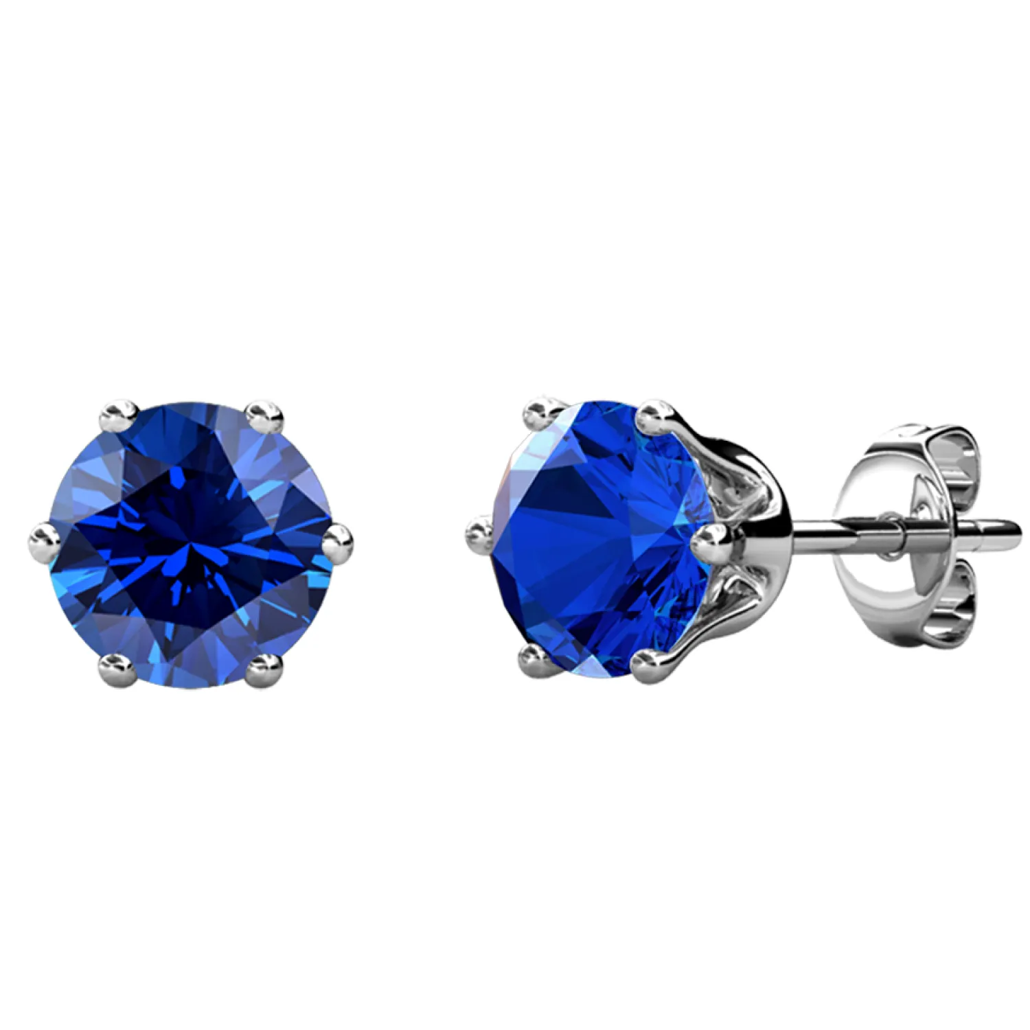 Geburtsstein Ohrringe 18k Weißgold beschichtet Stecker Ohrringe mit 1CT Solitär Swarovski Kristallen