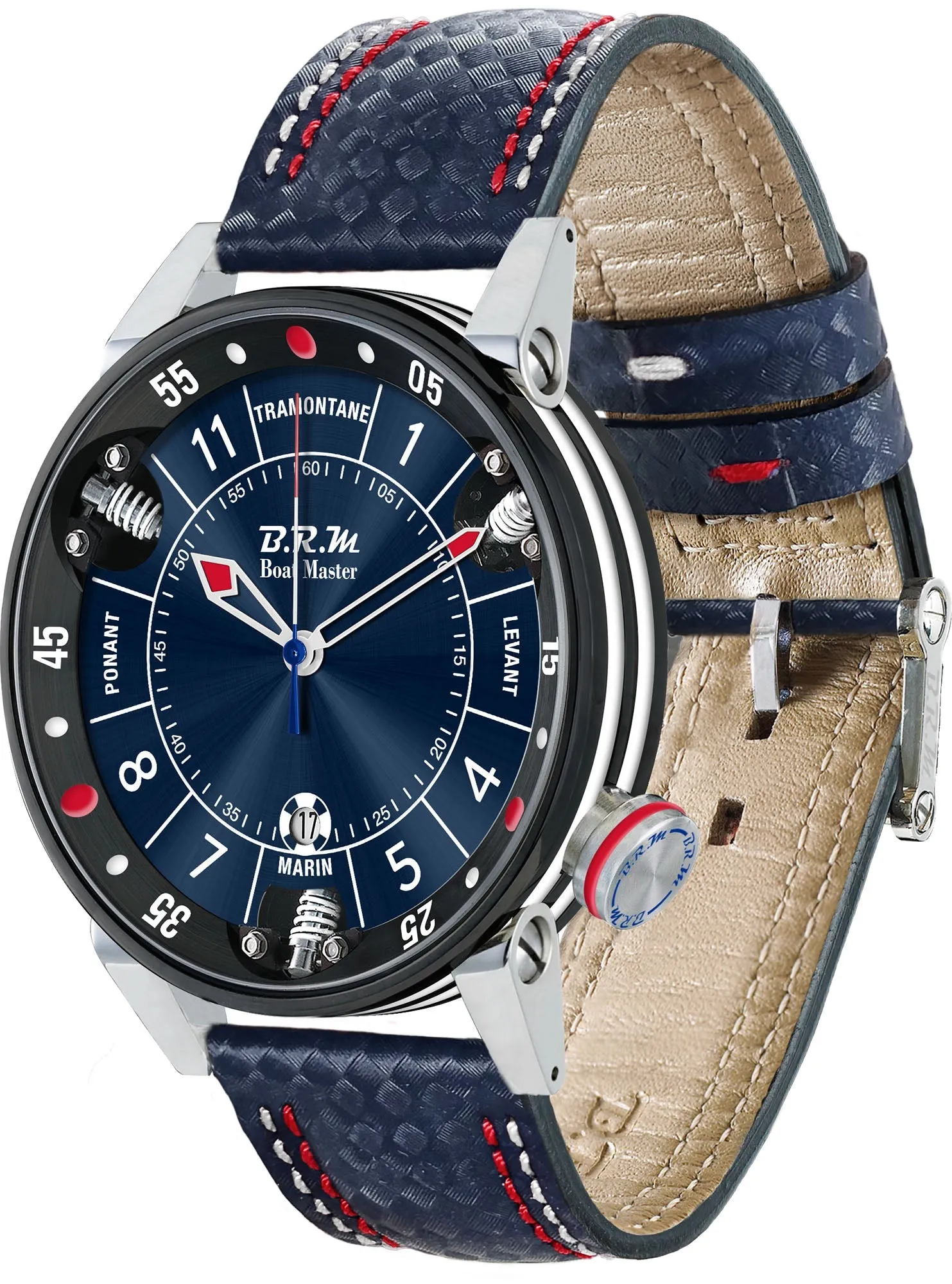 B.R.M Uhren B.R.M. Uhren Boat Master Chronograph Blau Sonnenuhr
