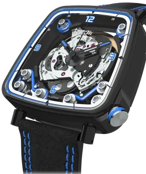 B.R.M Uhren B.R.M. Uhren FF39-40 Schwarz Titan Blau Uhr