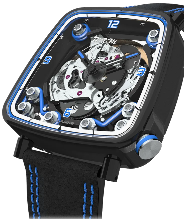 B.R.M Uhren B.R.M. Uhren FF39-40 Schwarz Titan Blau Uhr