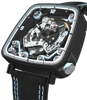 B.R.M Uhren B.R.M. Uhren FF39-40 Schwarz Titan Hellblaue Uhr