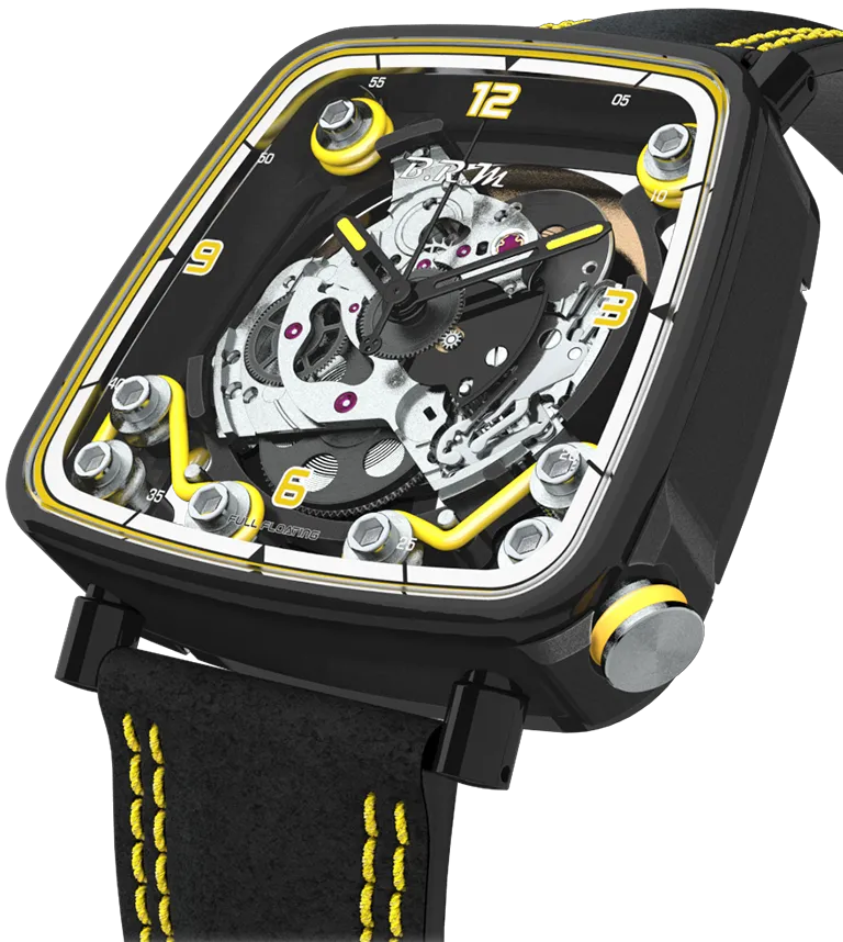 B.R.M Uhren B.R.M. Uhren FF39-40 Schwarz Titan Gelb Uhr