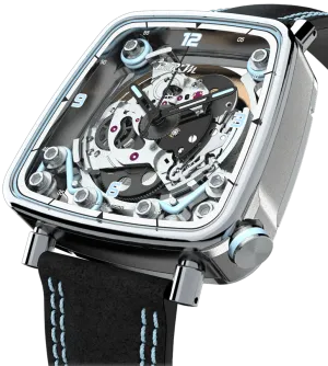 B.R.M Uhren B.R.M. Uhren FF39-40 Grau Titan Hellblaue Uhr