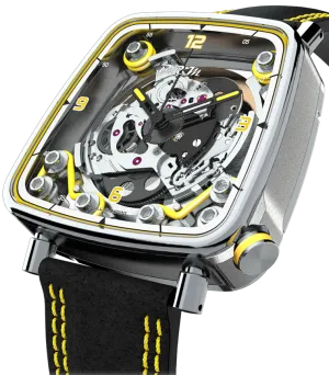 B.R.M Uhren B.R.M. Uhren FF39-40 Grau Titan Gelbe Uhr