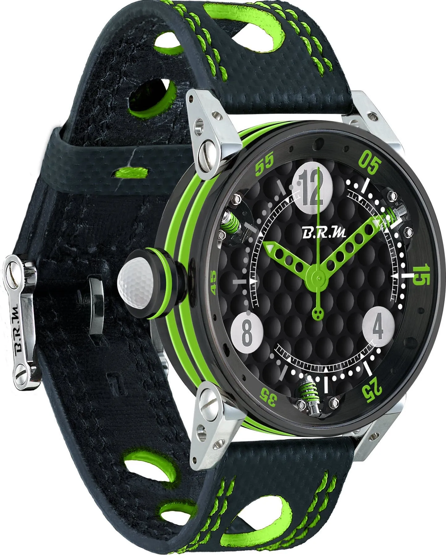 B.R.M Uhren B.R.M. Uhren Golf Master Damen Limettengrüne Zeiger Uhr