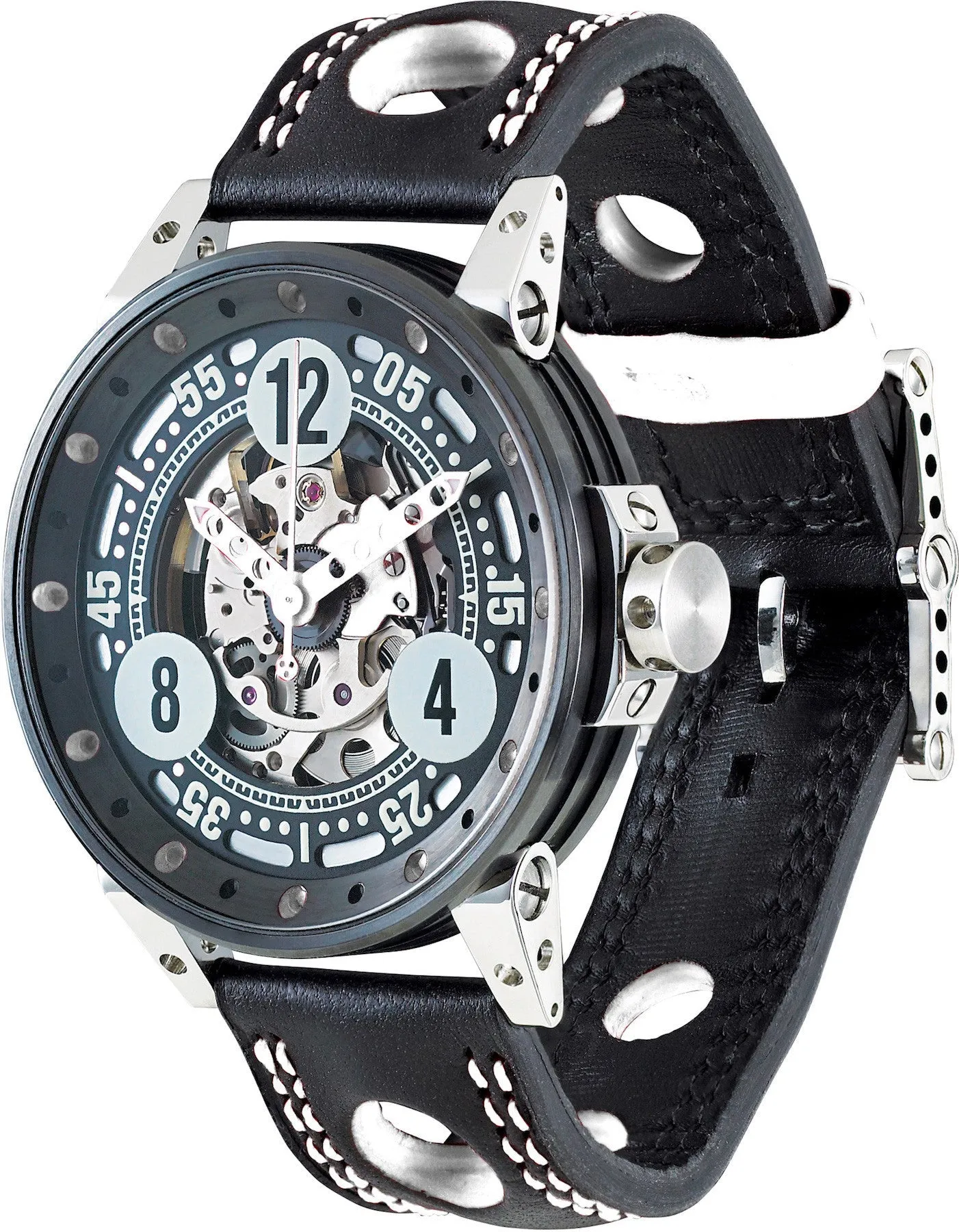 B.R.M Uhren B.R.M. Uhren V6-44 Sport Weiße Zeiger Uhr