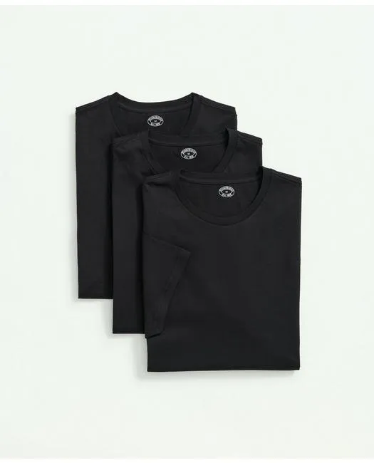 Brooks Brothers Herren Supima Baumwolle Crewneck 3er Pack T-Shirts Schwarz Brooks Brothers